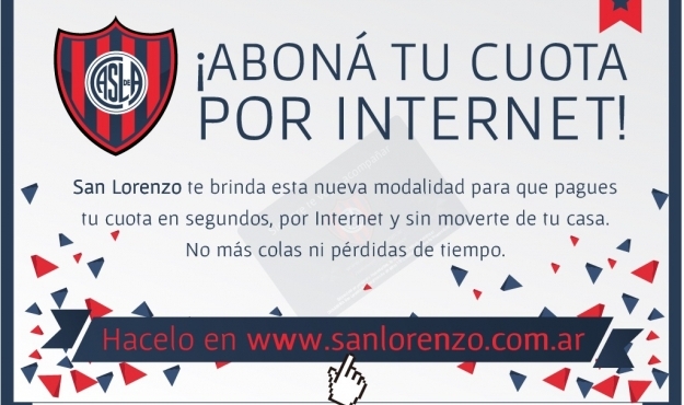 ¡Aboná tu cuota por Internet!