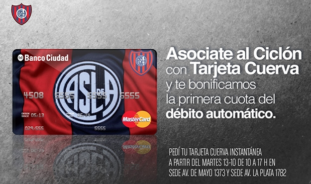 Asociate a San Lorenzo con la Tarjeta Cuerva