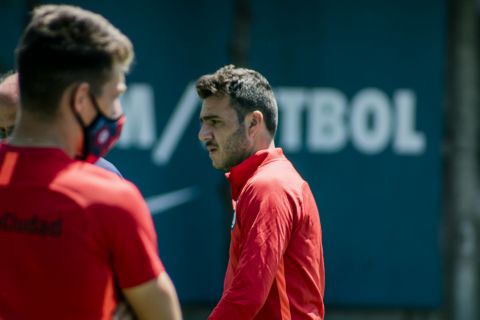 Con Julián Palacios, se entrenó el Ciclón