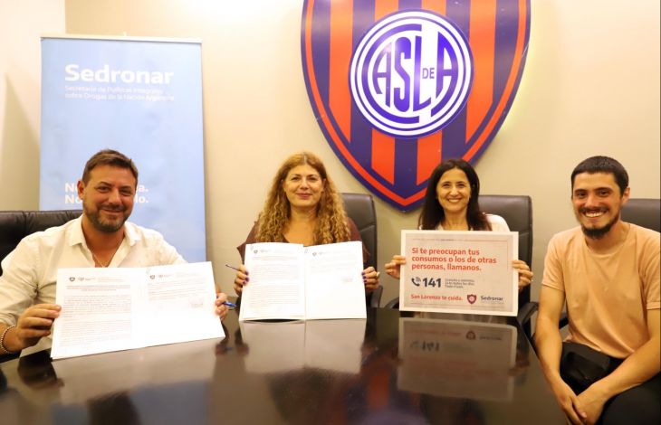 San Lorenzo y SEDRONAR se unen para prevenir adicciones