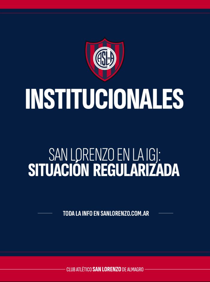 San Lorenzo regularizó su situación con la IGJ