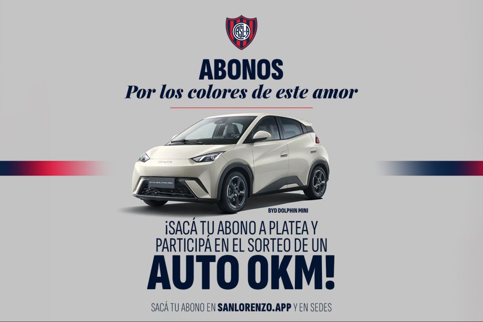 ¡Sacá tu abono y participá en el sorteo de un auto 0km!